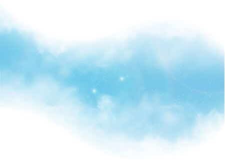 vector clouds and smoke on blue skyのイラスト素材