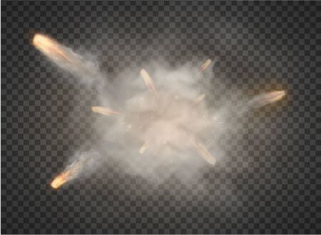 explosion trail Smoke bang isolated on transparent backgroundのイラスト素材