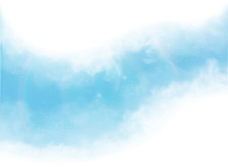 vector clouds and smoke on blue skyのイラスト素材