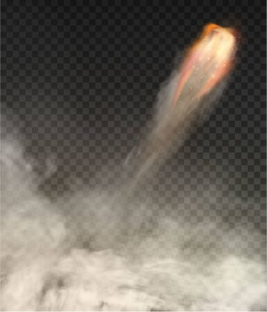 Space rocket trail Smoke isolated on transparent backgroundのイラスト素材