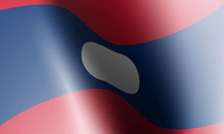 wave flag of country with shadow and glare in illustrationのイラスト素材