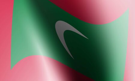 wave flag of country with shadow and glare in illustrationのイラスト素材