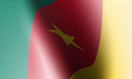 wave flag of country with shadow and glare in illustrationのイラスト素材