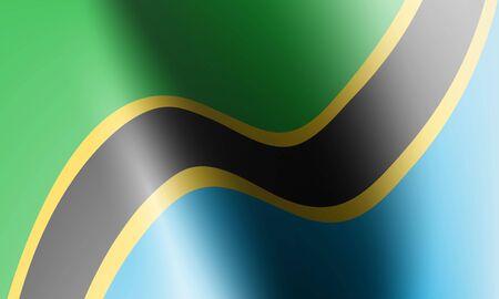 wave flag of country with shadow and glare in illustrationのイラスト素材