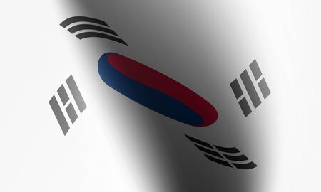wave flag of country with shadow and glare in illustrationのイラスト素材