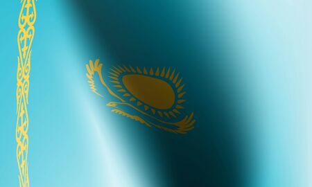 wave flag of country with shadow and glare in illustrationのイラスト素材