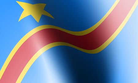 wave flag of country with shadow and glare in illustrationのイラスト素材