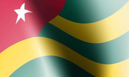 wave flag of country with shadow and glare in illustrationのイラスト素材