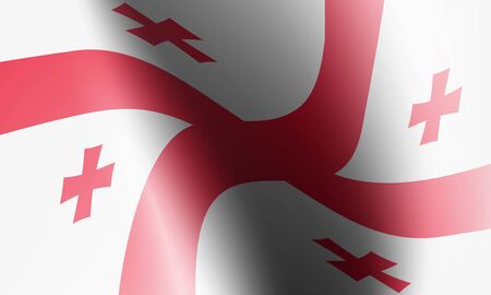 wave flag of country with shadow and glare in illustrationのイラスト素材