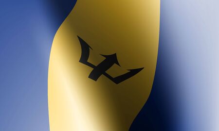 wave flag of country with shadow and glare in illustrationのイラスト素材