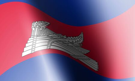wave flag of country with shadow and glare in illustrationのイラスト素材