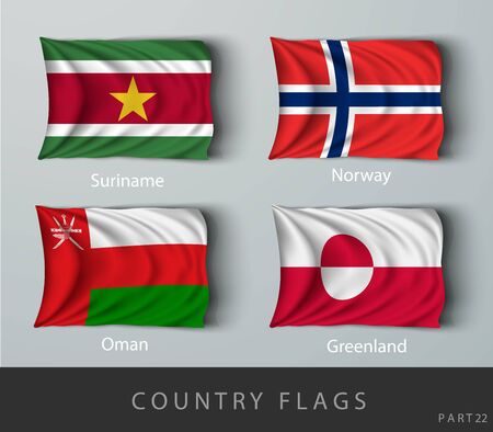 Riveted the country flag wrinkled with shadowsのイラスト素材