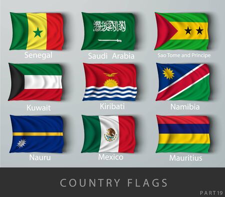 Riveted the country flag wrinkled with shadowsのイラスト素材