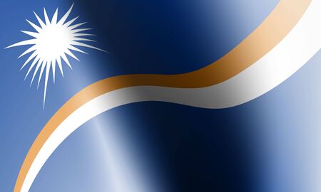 wave flag of country with shadow and glare in illustrationのイラスト素材