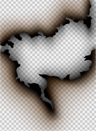 transparent design burning templates torn paper with fireの写真素材