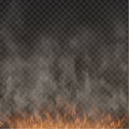 fog and smoke. fire isolated on transparent backgroundのイラスト素材