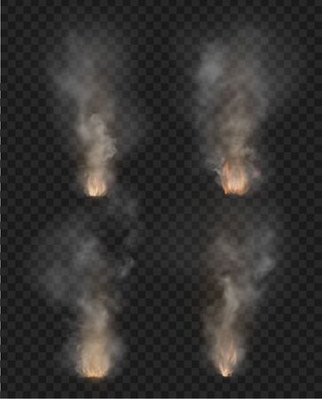 fog and smoke. fire isolated on transparent backgroundのイラスト素材