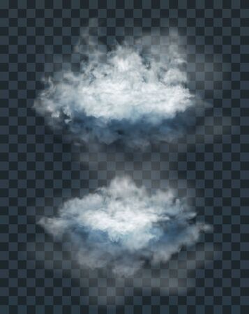 cloud set and smoke isolated on transparent backgroundのイラスト素材