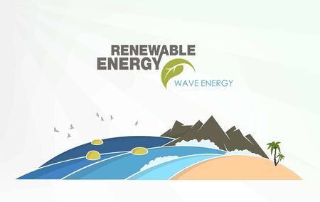 renewable energy infographics with elements of the water of the sun wind and earthのイラスト素材