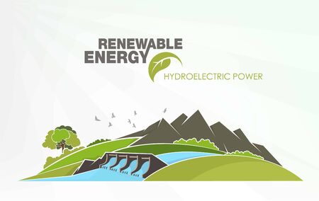 renewable energy infographics with elements of the water of the sun wind and earthのイラスト素材