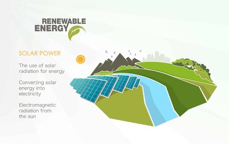 renewable energy infographics with elements of the water of the sun wind and earthのイラスト素材