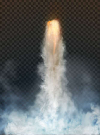 Space rocket bomb Smoke isolated on transparent backgroundのイラスト素材