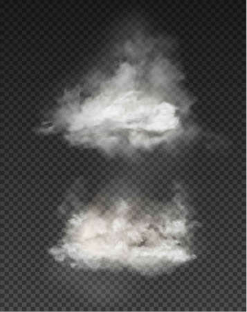 cloud set and smoke isolated on transparent backgroundのイラスト素材