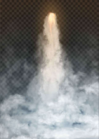 Space rocket bomb Smoke isolated on transparent backgroundの写真素材