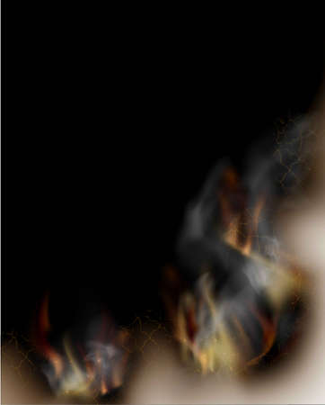 transparent design burning templates torn paper with fireのイラスト素材