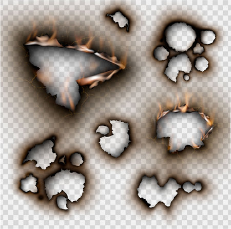 set of design elements torn paper with place for text. Vector illustrationのイラスト素材