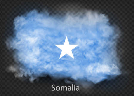 background of flag of smoke and clouds. Vector illustrationのイラスト素材