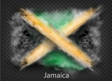 background of flag of smoke and cloudsのイラスト素材