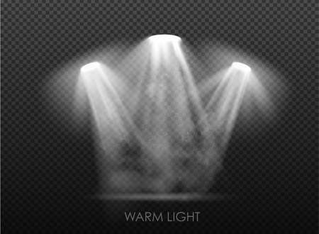 warm light set of bulb on a transparent background. Vector illustrationのイラスト素材