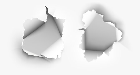 ragged Hole torn in ripped paper on transparent backgroundのイラスト素材
