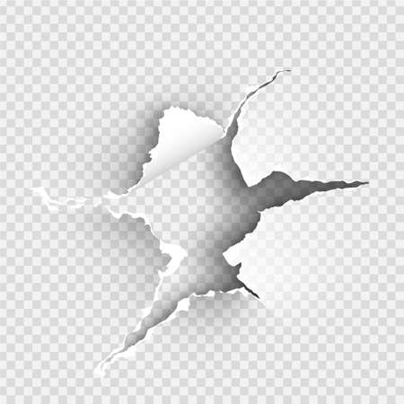 ragged Hole torn in ripped paper on transparent backgroundのイラスト素材