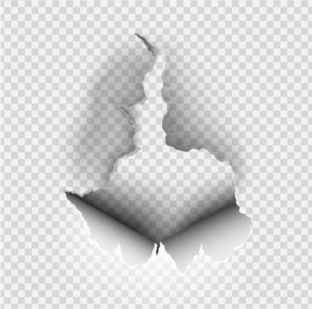 ragged Hole torn in ripped paper on transparent backgroundのイラスト素材