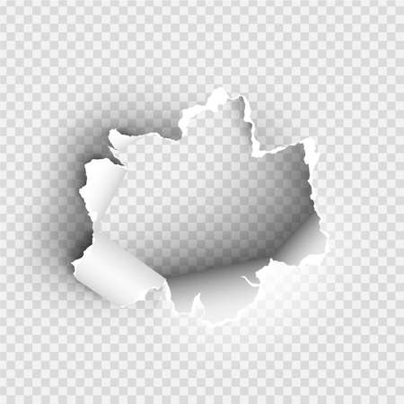 ragged Hole torn in ripped paper on transparent backgroundのイラスト素材