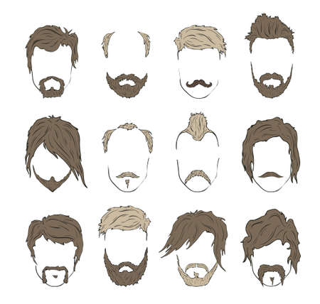 hairstyle. Vector illustrationのイラスト素材