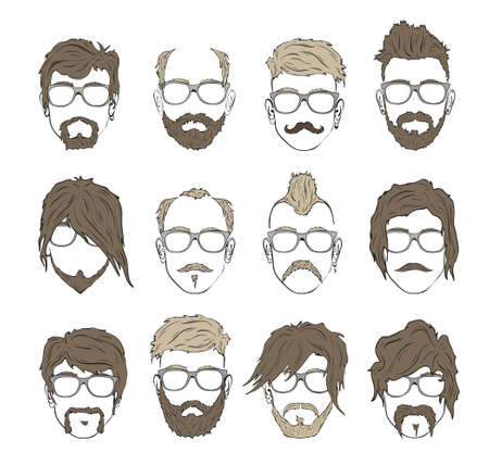 hairstyle. Vector illustrationのイラスト素材