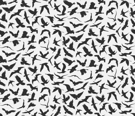 illustration of seamless pattern of flying birds.のイラスト素材