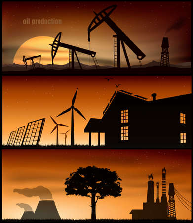 set of infographic illustrations of renewable energy sources of the earth water and wind. Vector illustrationのイラスト素材