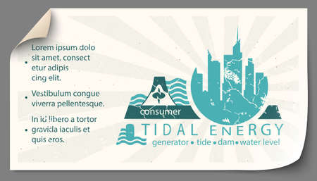 set of infographic illustrations of renewable energy sources of the earth water and wind. Vector illustrationのイラスト素材