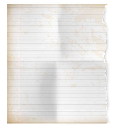realistic vintage torn sheet of notebook paper. Vector illustrationのイラスト素材