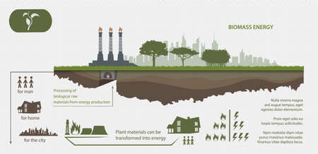 set of infographic illustrations of renewable energy sources of the earth water and wind. Vector illustrationのイラスト素材