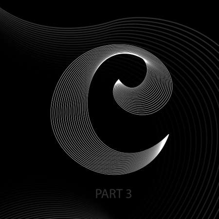 letter? of the lines with the shadows alphabet. Vector illustrationのイラスト素材