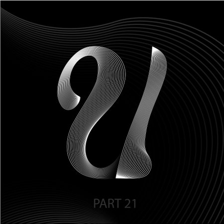 letter? of the lines with the shadows alphabet. Vector illustrationのイラスト素材