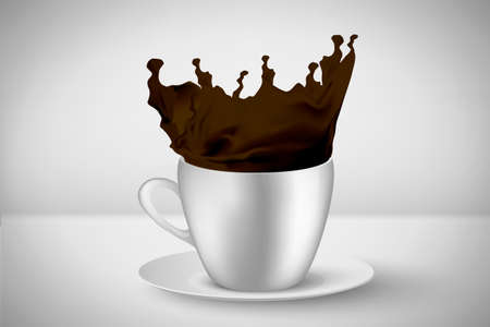 sweet chocolate bar chocolate falling into milk with splashes. Vector illustrationのイラスト素材