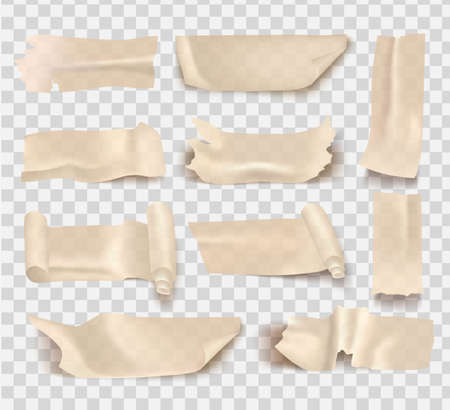 set of transparent adhesive tape and adhesive 

tape. Vector illustrationのイラスト素材