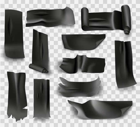set of transparent adhesive tape and adhesive 
tape. Vector illustrationのイラスト素材