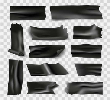 set of transparent adhesive tape and adhesive 
tape. Vector illustrationのイラスト素材